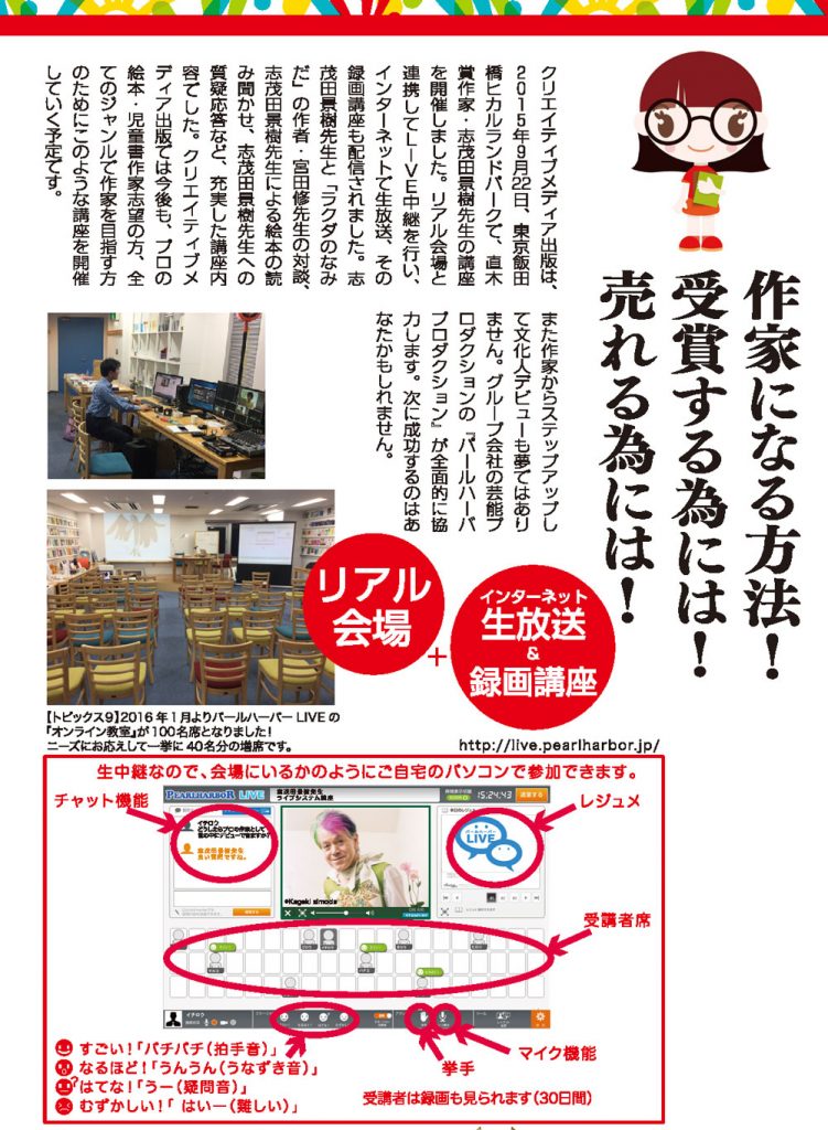 クリエイティブメディア出版　クリエイティブメディア新聞　志茂田景樹　作家で食べて行く方法